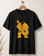 Tricou negru BUCLUC Cobzarul Mono, grafică inspirată din folclor românesc