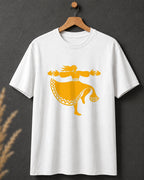 Tricou alb BUCLUC Dansatoarea, grafică inspirată din folclor românesc