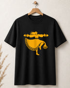 Tricou negru BUCLUC Dansatoarea, grafică inspirată din folclor românesc