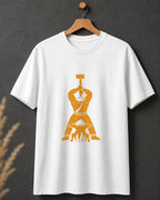Tricou alb BUCLUC Fierarul, grafică inspirată din folclor românesc