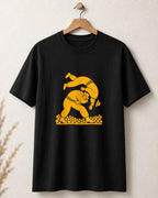 Tricou negru BUCLUC Trântă, grafică inspirată din folclor românesc
