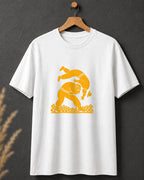 Tricou alb BUCLUC Trântă, grafică inspirată din folclor românesc