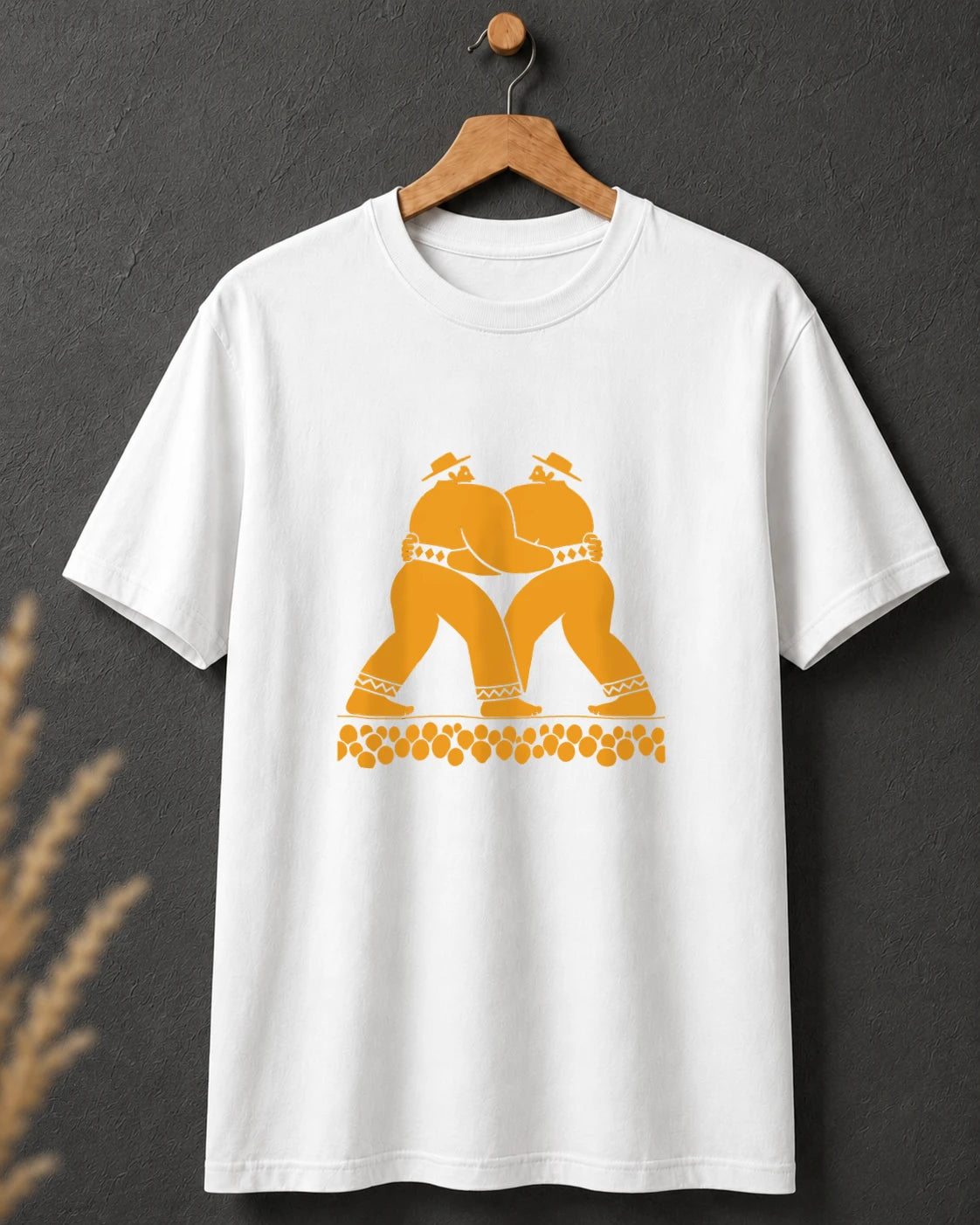 Tricou alb BUCLUC Luptătorii, grafică inspirată din folclor românesc