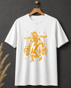 Tricou alb BUCLUC Purtătoarea de Apă Mono, grafică inspirată din folclor românesc