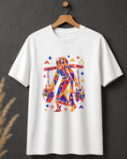 Tricou alb BUCLUC Purtătoarea de Apă Color, grafică inspirată din folclor românesc