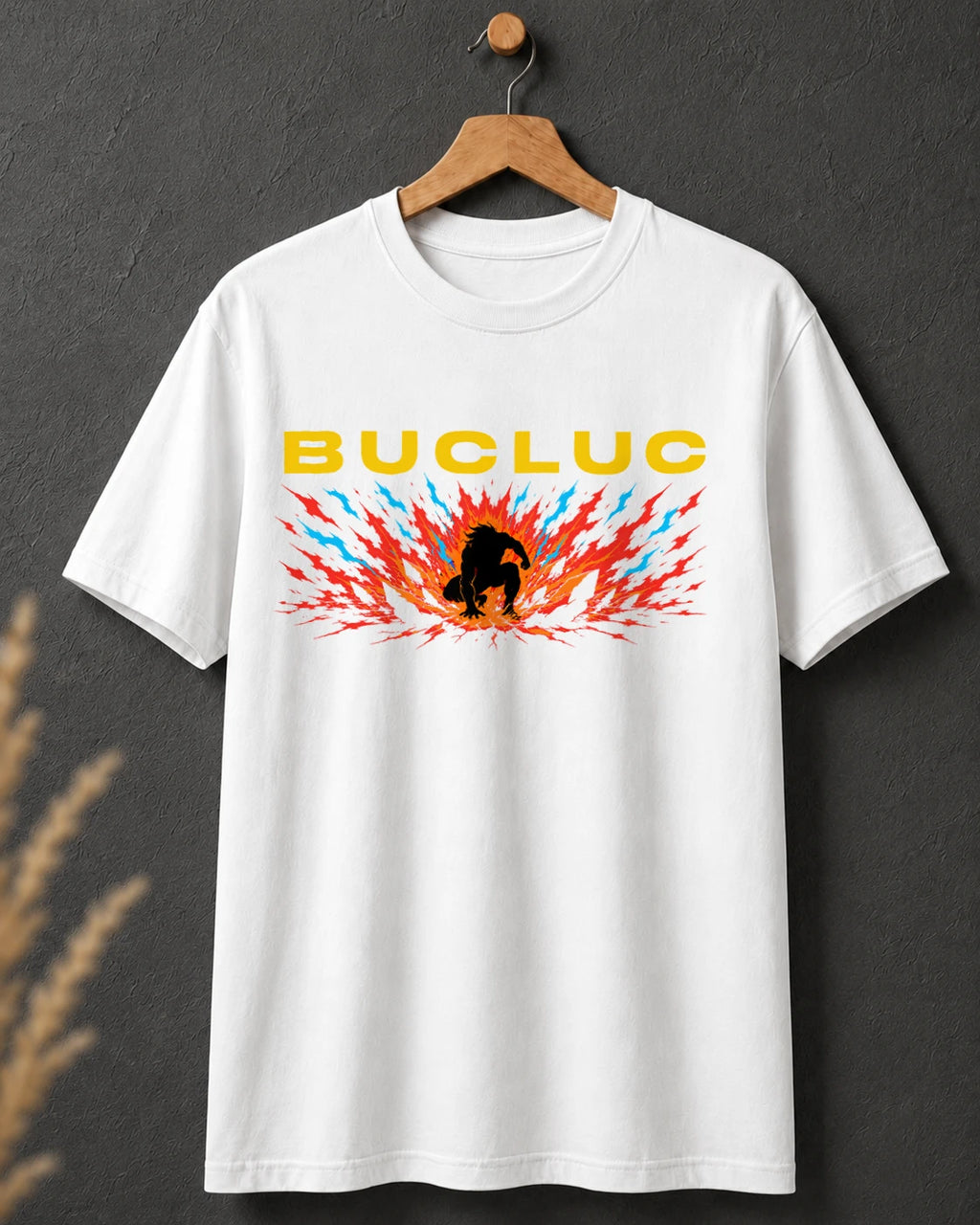Tricou alb BUCLUC Zburătorul BUCLUC, ilustrație grafică