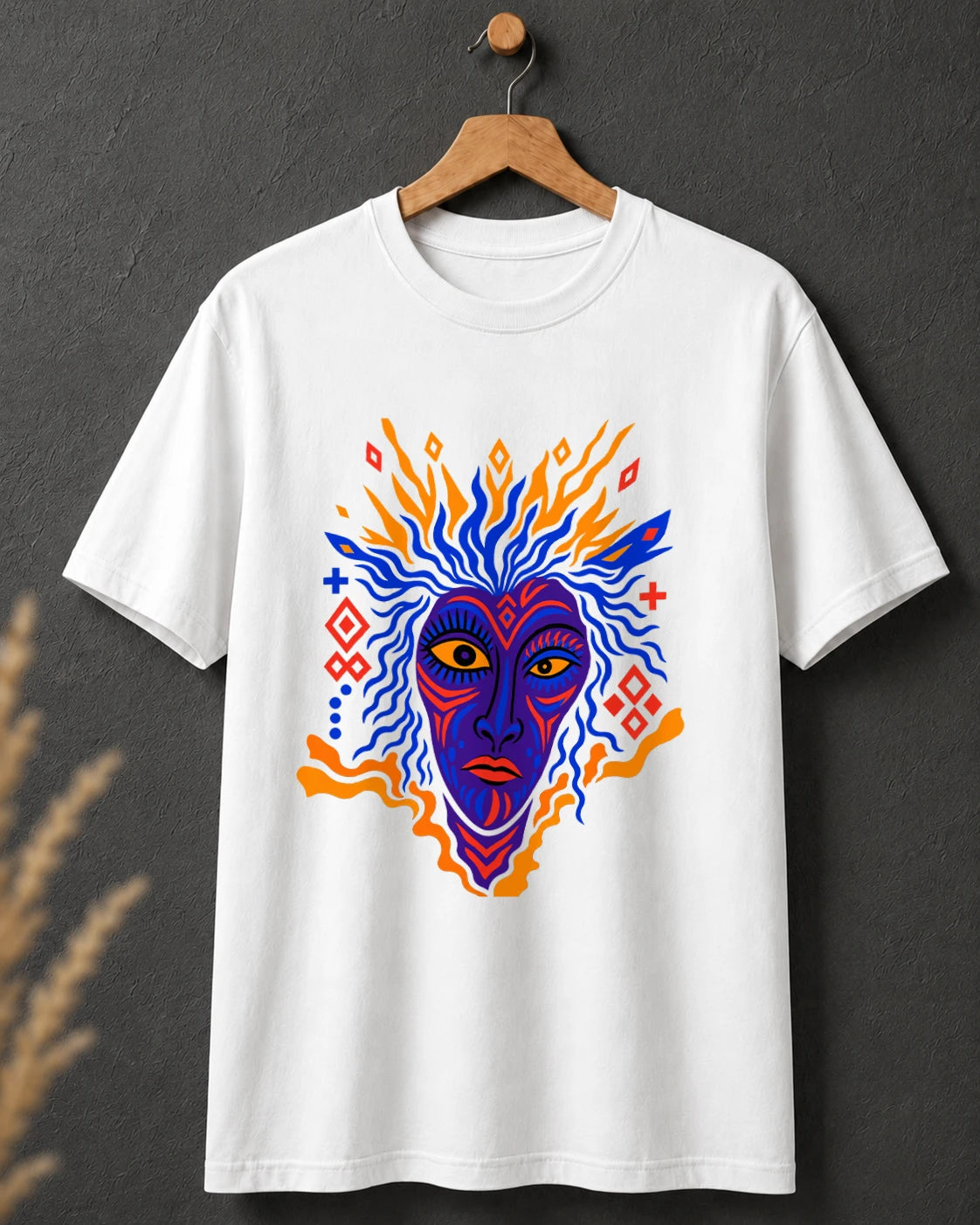Tricou alb BUCLUC Zburătorul, grafică inspirată din folclor românesc